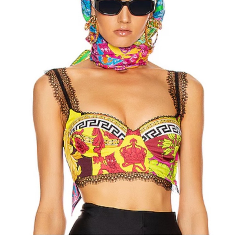 Versace Bralette Lace straps top